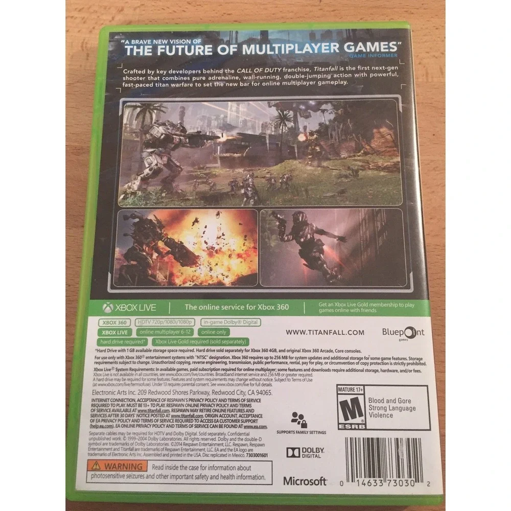 Titanfall Xbox 360 EA Respawn Entertainment 2014 Online Only NTSC Tested